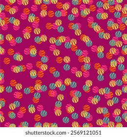 Seamless festive holiday pattern birthday party New Year Christmas with confetti vector illustration print wallpaper for fabric, pack, paper ets 