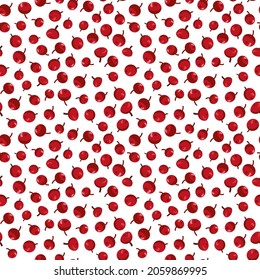 Patrón festivo sin mar con hojas y bayas huecas sobre un fondo blanco. Patrón vectorial. Fondo festivo para tela, ropa, papel pintado, papel de embalaje, papel de papelería.