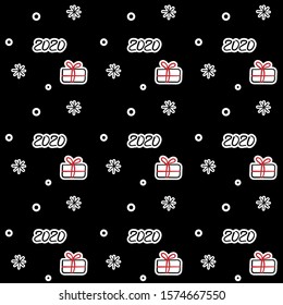 seamless festive pattern for new year and christmas, doodle style,  Design for textile, fabric, wallpapers, package, vector texture