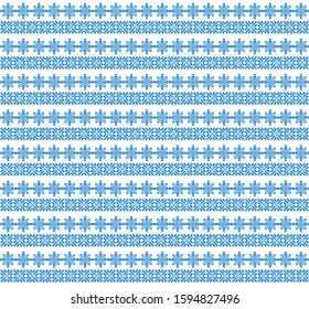 Seamless festive scandinavian ornament. Set of snowflakes for embroidery clothes. Christmas pattern with bright pattern.