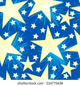 Seamless festive wrapper. Seamless pattern with stars. Stars on purple background.