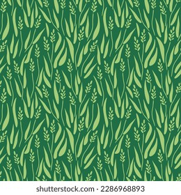 Seamless field green decorative vector pattern