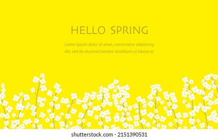Seamless Field Mustard Floral Background Illustration With Text Space. Horizontally Repeatable.