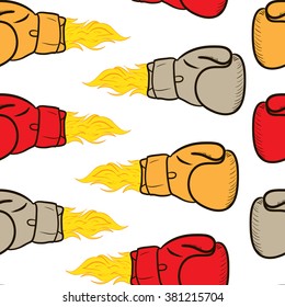 Seamless fiery boxing gloves