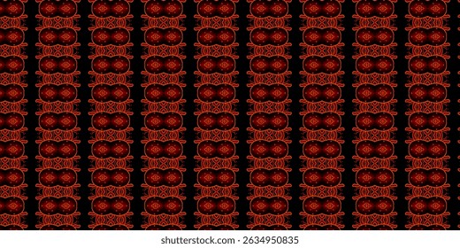 Seamless Fiery Red Abstract Pattern on Black