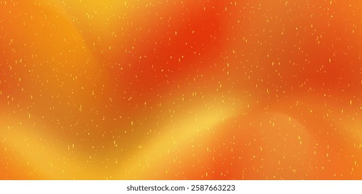 Seamless fiery red bg with sparks patern. Organic mesh gradient blurred background with overlaid noise. Yellow-orange vector pattern.