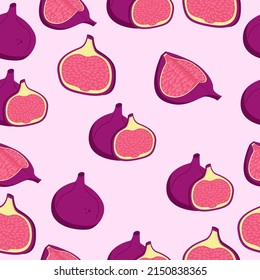  seamless fig patterns. Fruit Different 