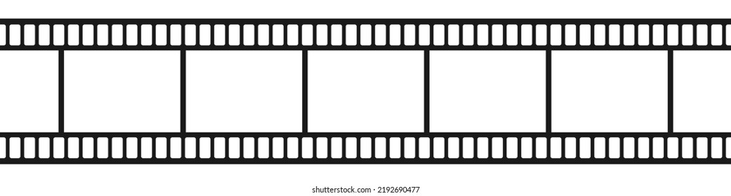 Seamless film strip. Tape of movie template on white background. Vector illustration