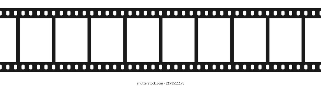 Seamless film strip. Tape of movie template on white background. Vector illustration