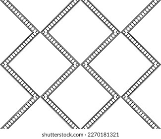 Seamless Filmstrip Motifs Pattern for Ornate, Decoration, Interior, Exterior, Background, Wallpaper, Cover or Graphic Design Element. Vector Illustration 