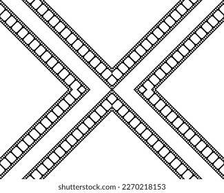 Seamless Filmstrip Motifs Pattern for Ornate, Decoration, Interior, Exterior, Background, Wallpaper, Cover or Graphic Design Element. Vector Illustration 