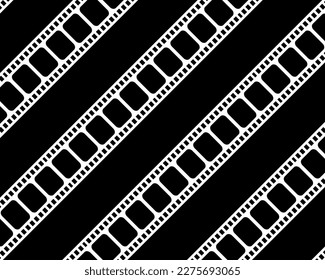 Seamless Filmstrip Motifs Pattern for Ornate, Decoration, Interior, Exterior, Background, Wallpaper, Cover or Graphic Design Element. Vector Illustration 