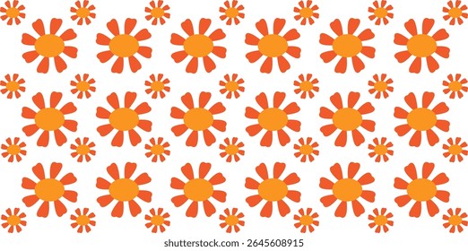 Seamless fire pattern with glowing flames in a decorative style
