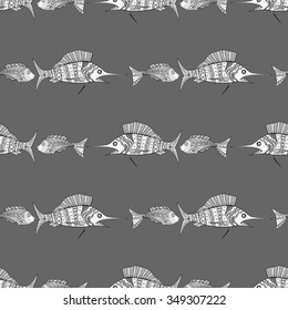 Seamless of fish background. Vector illustration image
