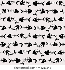 Seamless fish bone vector