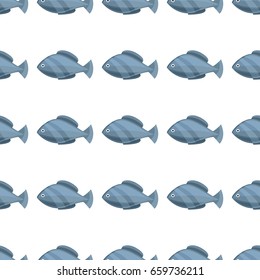 Seamless fish drawings pattern, vector illustration. Sea life background. Cartoon style vector illustration for your design.