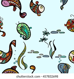 seamless fish ornament