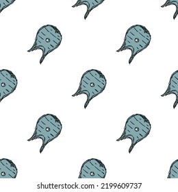 Seamless fish pattern. Colored seamless doodle pattern with fish icons