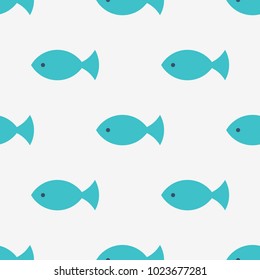 Seamless fish pattern, kids simple texture. Baby shower background, vector eps10