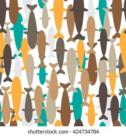 Seamless fish patterns background, Repeating texture tiles vector design