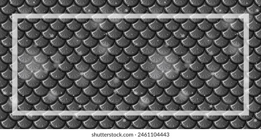 Seamless fish scale pattern in grayscale tones