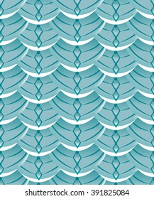 Seamless fish scales pattern with diamond design in the middle