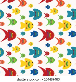 Seamless fishes background