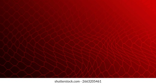Seamless Fishing Net Pattern of Pseudo Irregular Mesh Cells of Red Color. illustration. vector. 
