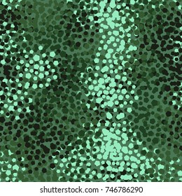 Seamless five-color camouflage. The pattern is made up of groups of rounded pentagons. It is recommended for registration of three-dimensional models, computer games, textiles and other design.