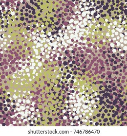 Seamless five-color camouflage. The pattern is made up of groups of rounded pentagons. It is recommended for registration of three-dimensional models, computer games, textiles and other design.