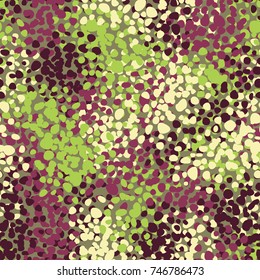 Seamless five-color camouflage. The pattern is made up of groups of rounded spots.