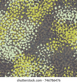 Seamless five-color camouflage. The pattern is made up of groups of rounded pentagons. It is recommended for registration of three-dimensional models, computer games, textiles and other design.