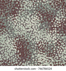 Seamless five-color camouflage. The pattern is made up of groups of rounded pentagons. It is recommended for registration of three-dimensional models, computer games, textiles and other design.