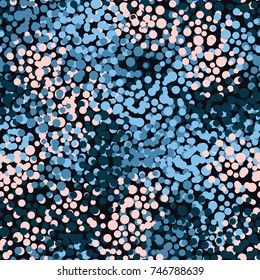 Seamless five-color camouflage. The pattern is made up of groups of circles of different sizes.