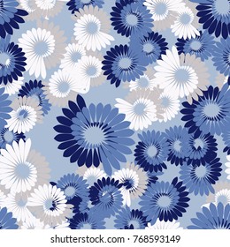 Seamless five-color pattern. Fantastic fireworks. Fountains made of feathers.