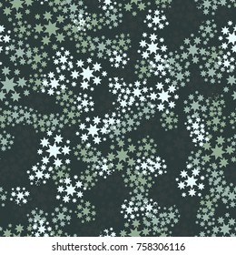 Seamless five-color pattern. Fashionable camouflage. Placers of five-pointed stars.