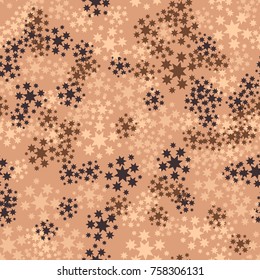 Seamless five-color pattern. Fashionable camouflage. Placers of five-pointed stars.