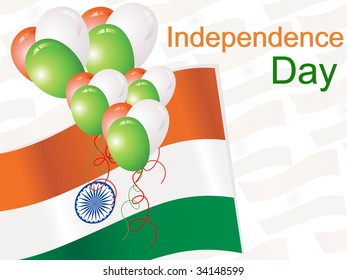 seamless flag background with indian flag, balloons