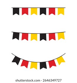 Seamless flag of Germany party bunting border. Flat design illustration.