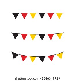 Seamless flag of Germany party bunting border. Flat design illustration.