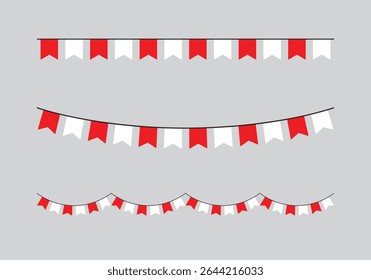 Drapeau harmonieux du parti indonésien séparant la frontière. Illustration de conception à plat.