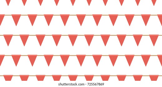 seamless of flags on ropes on white background. Vector illustration