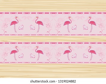 Seamless flamingo bird pattern