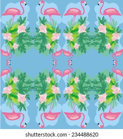 seamless flamingo bird pattern 
