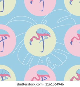 Seamless flamingo pattern