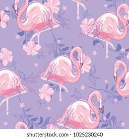 seamless flamingo pattern vector illustration