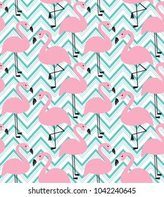 seamless flamingo pattern vector illustration