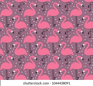 seamless flamingo pattern vector illustration