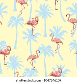 seamless flamingo pattern vector illustration