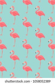 seamless flamingo pattern vector illustration